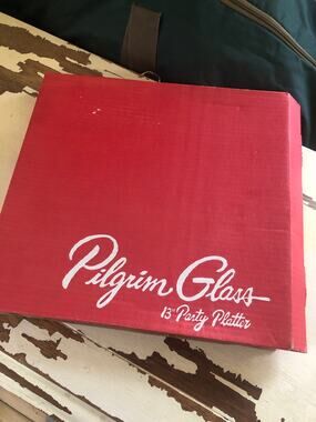 Pilgrim Glass Vintage 13" Party Platter Round Christmas Serving Plate Platter